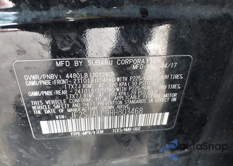 2017 Subaru Forester 2.5I Limited from USA, damaged, VIN JF2SJALC9HH803468